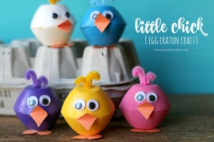 little chick egg carton craft slider