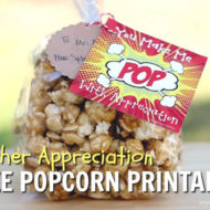 Popcorn Teacher Appreciation Gift & Free Printable Tag