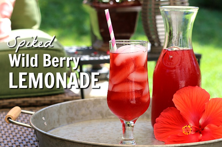 This Spiked Wild Berry Lemonade will hit the spot on hot summer days. Lemonade with tea infused with hibiscus and wild berries and a touch of rum make this summer favorite fun and refreshing.