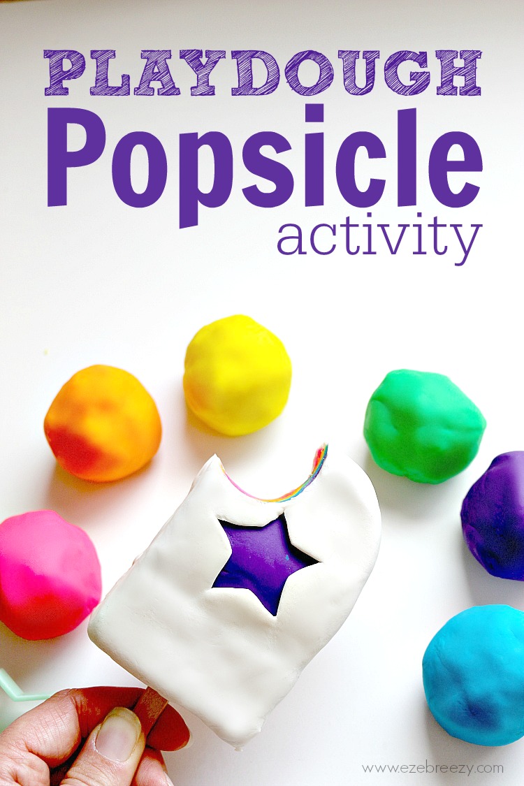 PLAY DOUGH POPSICLE - The perfect play dough activity for kids! Use different color play dough, add fun decorations to the outside....The popsicle possibilities are endless! | www.ezebreezy.com