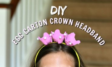 Make this fun DIY Egg Carton Crown Craft with your kids! This perfect easy craft is fun to make and fun for pretend play. | www.ezeBreezy.com