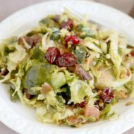 Pan-Fried Brussels Sprouts with Cranberries and Bacon