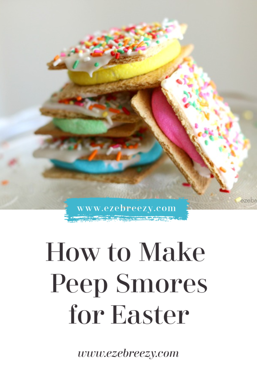 Easter Peep Smores - Have yummy fun this Easter and make these delicious Easter Peep Smores.  Fun for the whole family and the taste even better than they look! #Easter #Peeps #Easterdessert