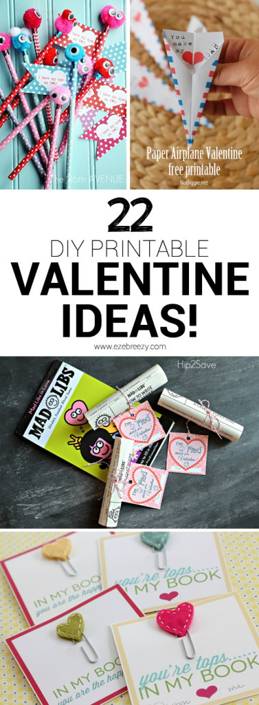 Non-candy DIY Printable Valentine Ideas!