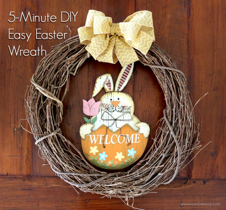 How to make this easy 5-Minute DIY Easter Wreath at ezebreezy.com