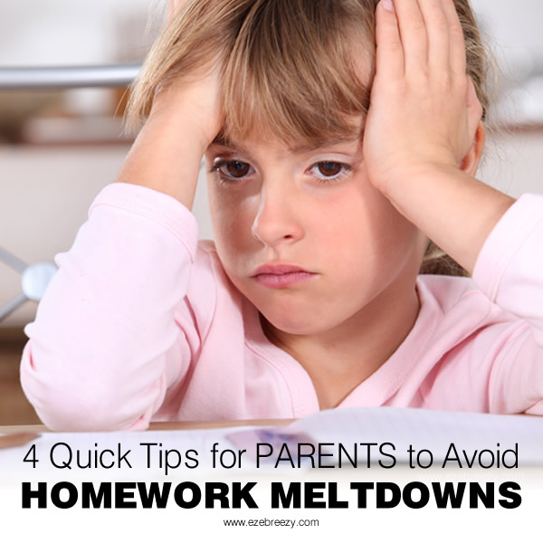 4 Quick Tips For Parents To Prevent A Homework Meltdown