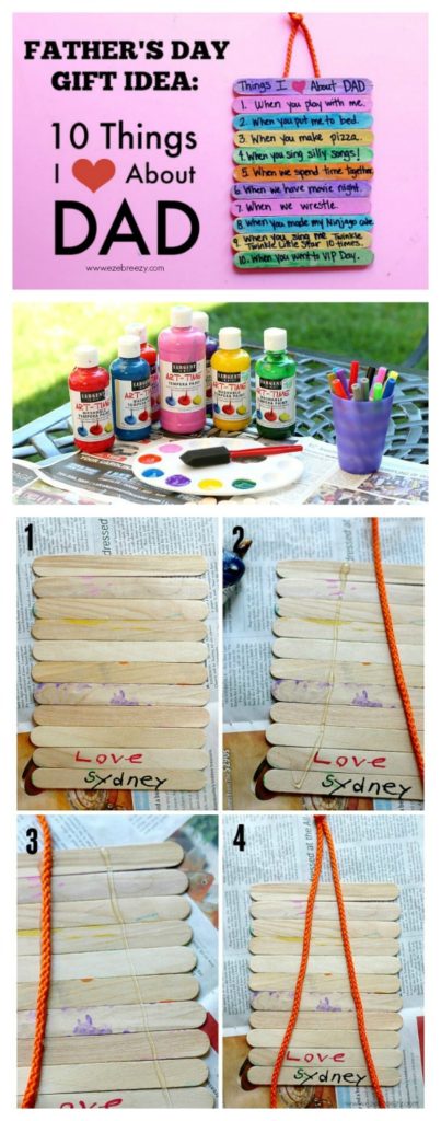 FATHER'S DAY GIT IDEA: 10 Things I Love About Dad. The perfect homemade gift from the heart. Easy & fun to make.