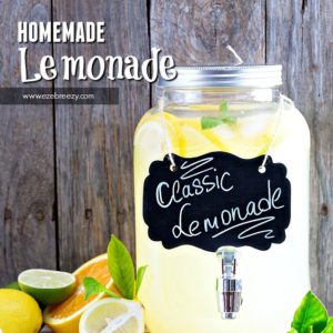 EASY 3-INGREDIENT Homemade lemonade recipe...This cool, refreshing lemonade is the ultimate summer drink for the whole family to enjoy on a hot days of summer.