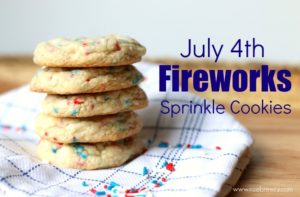 July 4th Fireworks Sprinkle Cookies | Recipe | Super easy and fast to make because they are made with vanilla cake mix. The perfect celebration cookie for the 4th of July!