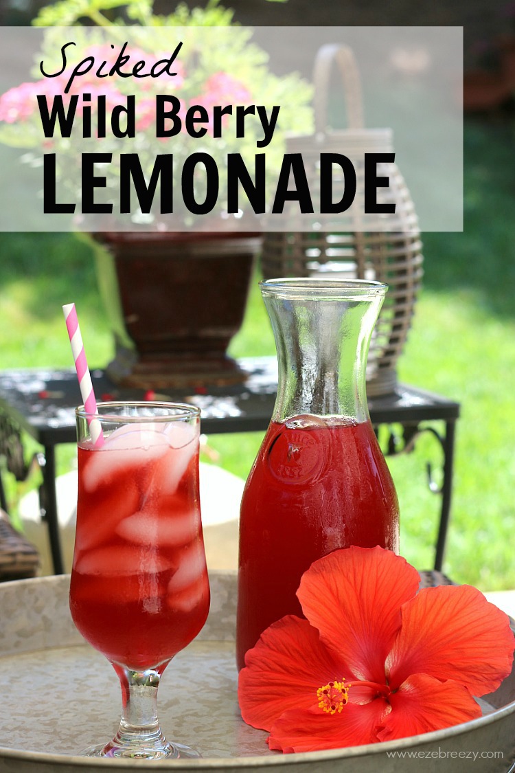 This Spiked Wild Berry Lemonade will hit the spot on hot summer days. Lemonade with tea infused with hibiscus and wild berries and a touch of rum make this summer favorite fun and refreshing.