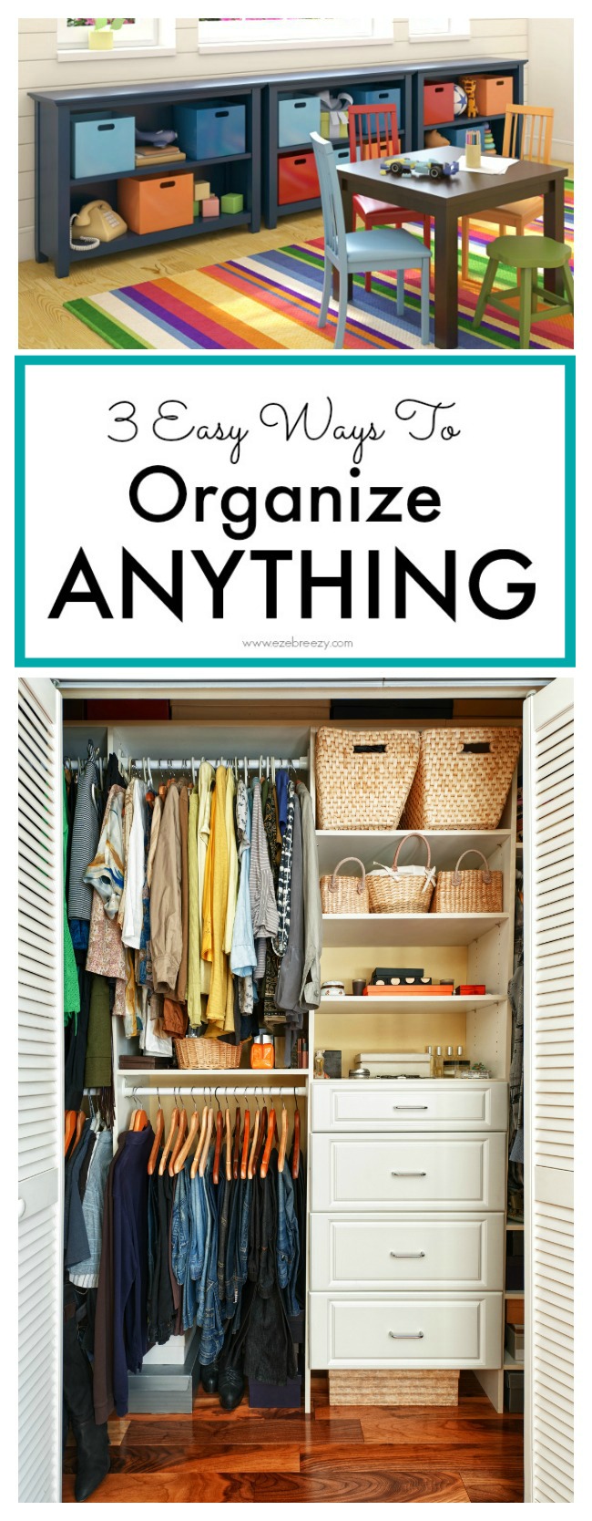 These tidy-up organizing tips just take minutes a day and are SIMPLE, EASY WAYS TO ORGANIZE anything around your house.