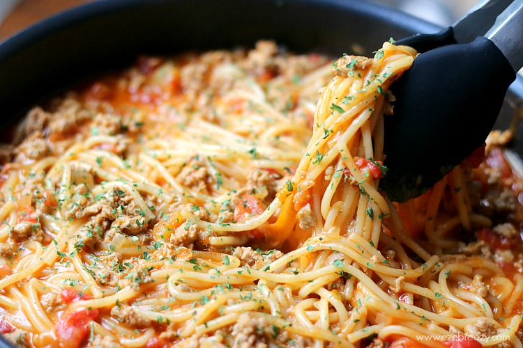 one pot taco spaghetti