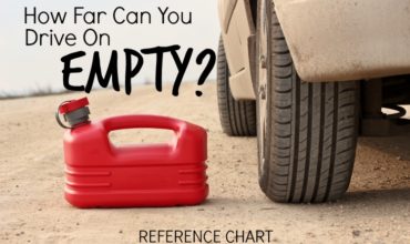 DRIVING ON EMPTY - Ever wonder how far you can drive you car once the fuel light comes on? Find your car on this handy reference chart to find out! Great to know for family vacation, road trips with friends or just for driving around town | www.ezebreezy.com