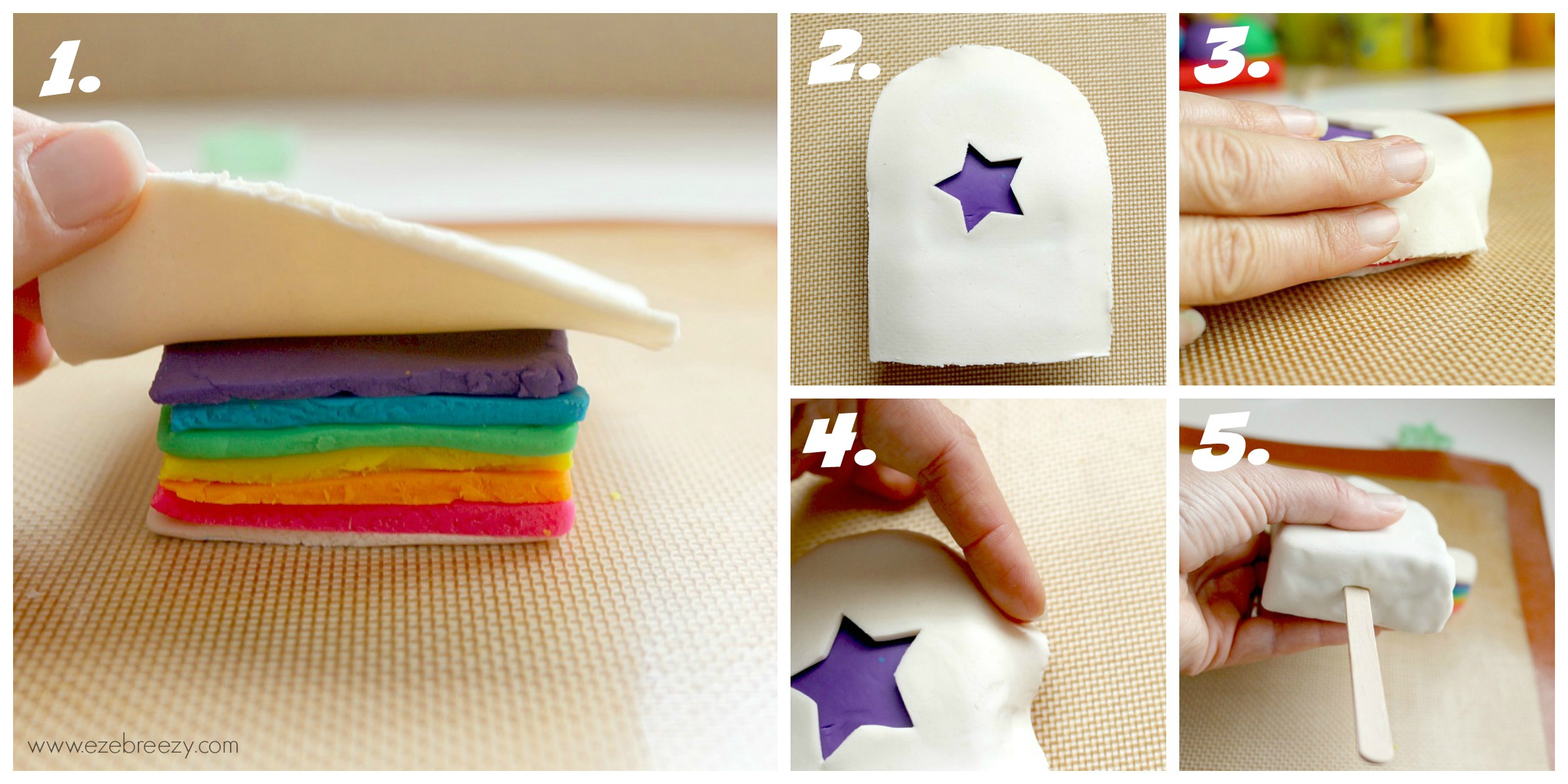 PLAY DOUGH POPSICLE - The perfect play dough activity for kids! Use different color play dough, add fun decorations to the outside....The popsicle possibilities are endless! | www.ezebreezy.com