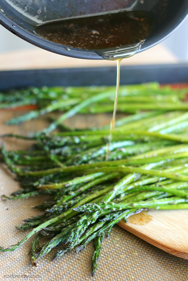 Prepare yourself for the BEST way to make asparagus! Voted one of the best (and simplest) side dishes , this Balsamic Browned Butter Roasted Asparagus is definitely a keeper and perfect for any occasion. Ready in under 15 minutes and topped with an amazing sauce that is smooth and buttery with a hint of tang.