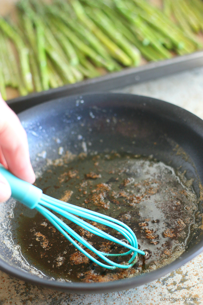 Prepare yourself for the BEST way to make asparagus! Voted one of the best (and simplest) side dishes , this Balsamic Browned Butter Roasted Asparagus is definitely a keeper and perfect for any occasion. Ready in under 15 minutes and topped with an amazing sauce that is smooth and buttery with a hint of tang.