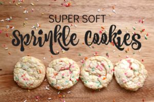 This simple sprinkle cookie recipe uses cake mix and is easy to make and Oh-so DELICIOUS | www.ezebreezy.com || cake mix cookie recipe